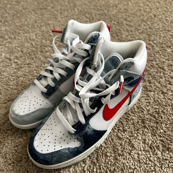 Nike Women's Sneakers - Denim, Red, and white - Picture 4 of 4